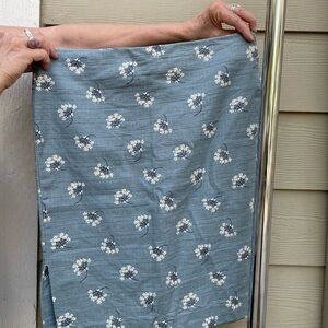 LOFT Blue Floral Pencil Skirt